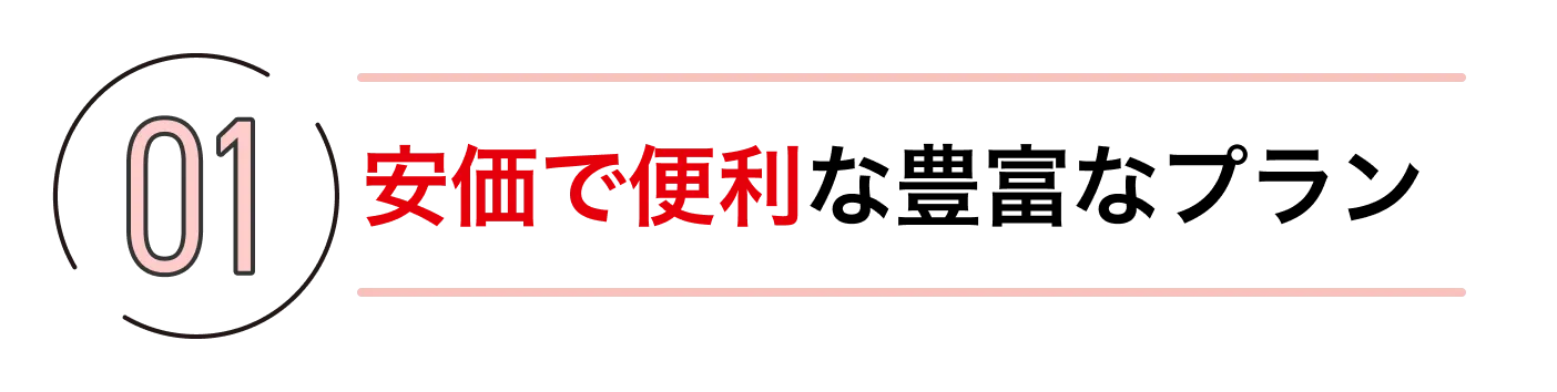 01安価で便利な豊富なプラン
